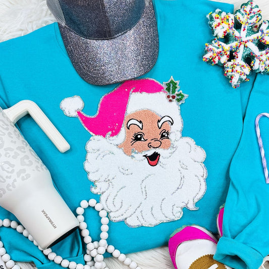 Santa Chenille & Sequin Patch Sweatshirt