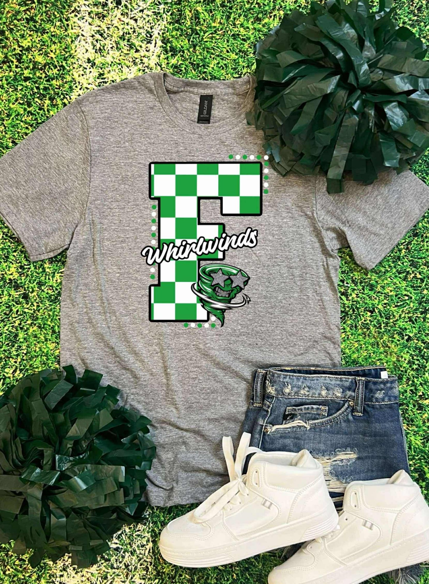 F Checkered Print Whirlwinds